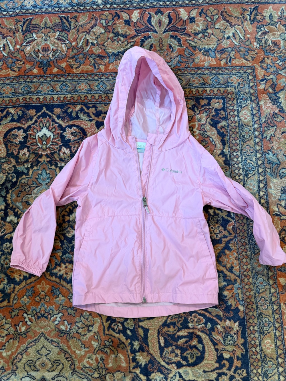 Columbia Kids Pink Hooded Windbreaker/Rain Jacket